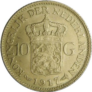 10 Gulden olandese Wilhelmina I 1911-1923